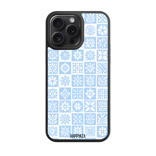 Blue Mosaic Bloom Designer Phone Case