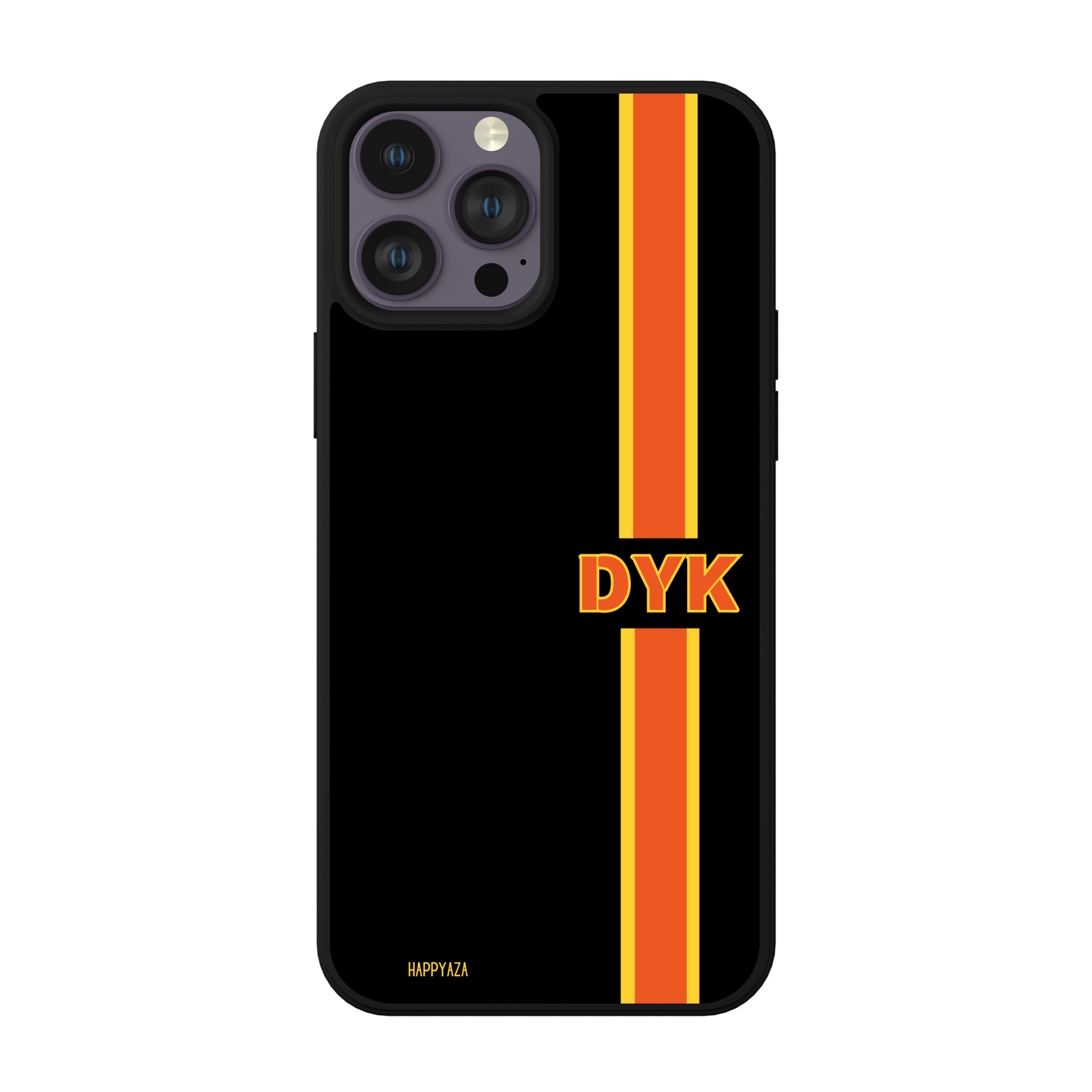 Customised Abstract Black & Orange  Line  Name Designer Phone  Case