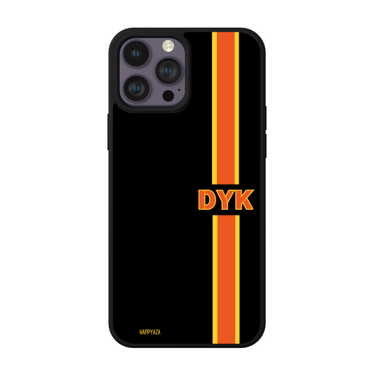 Customised Abstract Black & Orange  Line  Name Designer Phone  Case