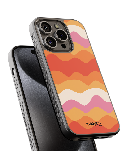 Orange Waves Designer Phone Case
