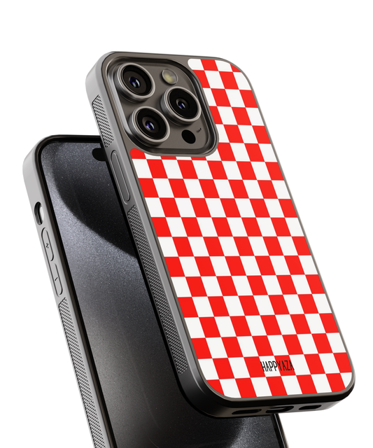 Red & White Checkboard Designer Phone Case
