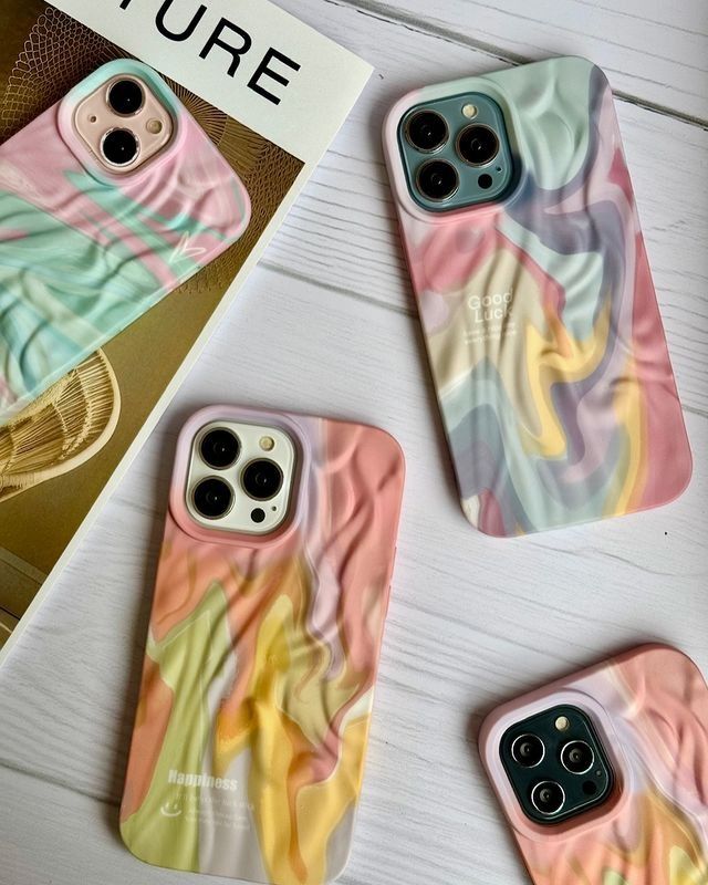 Multi Color Wavy Texture  For iPhone Case