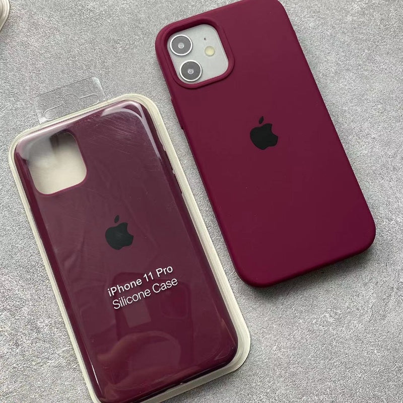 iPhone Original Liquid Silicone Phone Case (Wine)