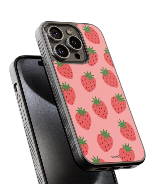 Pink Strawberry Pattern Designer Phone Case