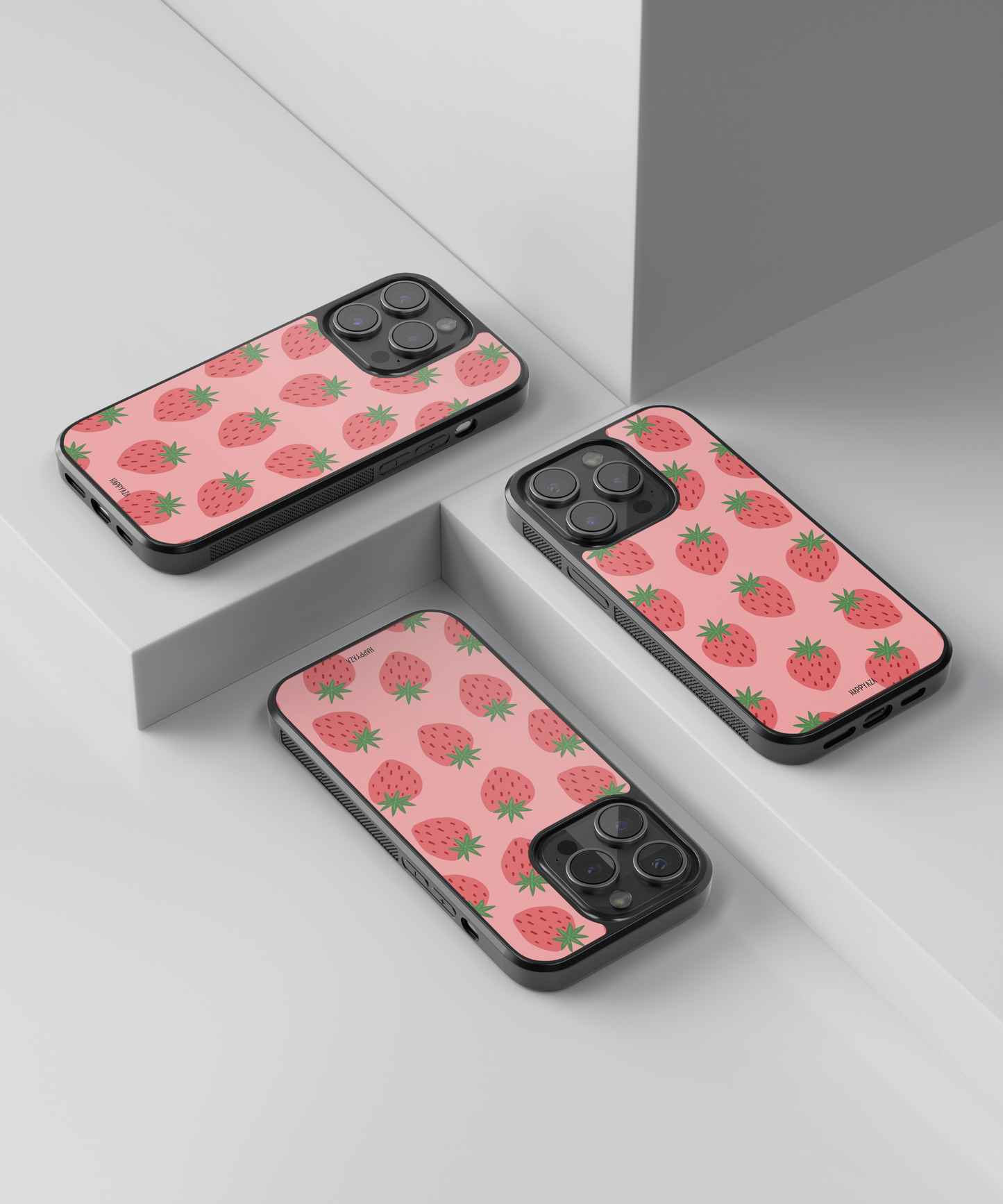 Pink Strawberry Pattern Designer Phone Case