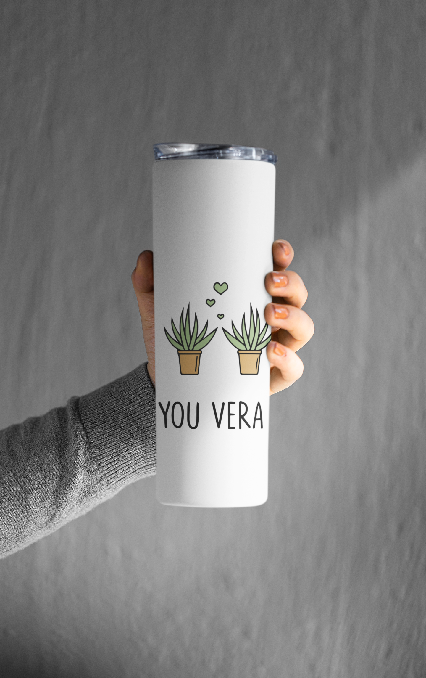 Aloe You Vera Much Designer Tumbler With Metal Straw