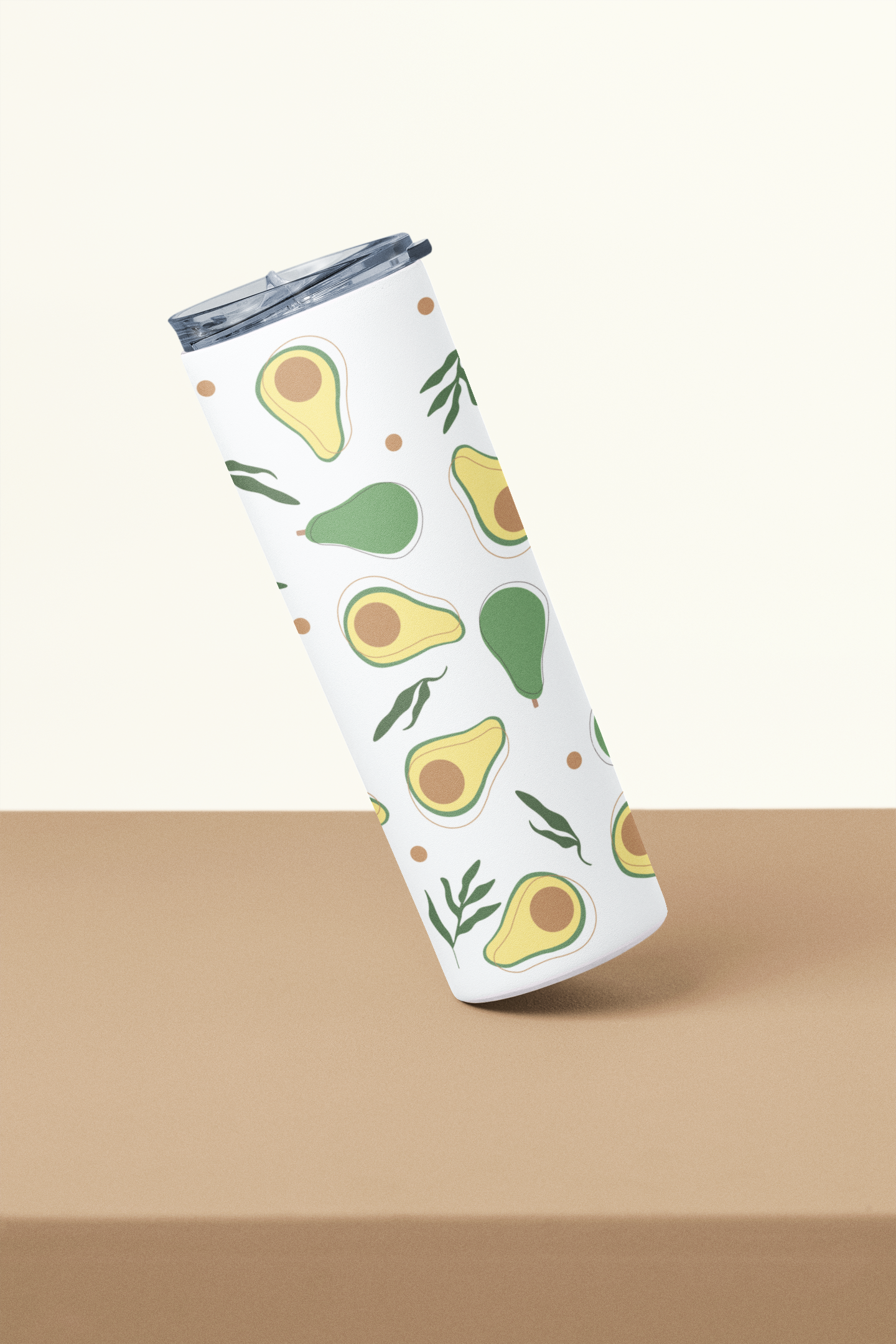 Avocado Designer Tumbler With Metal Straw