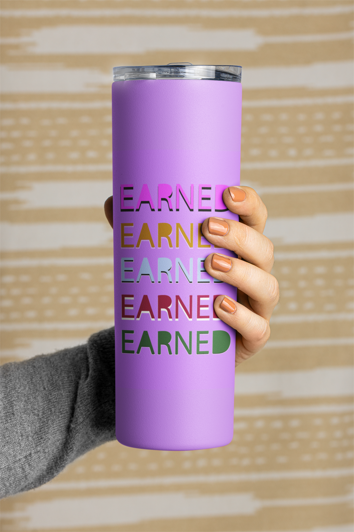 Earned Designer Tumbler With Metal Straw